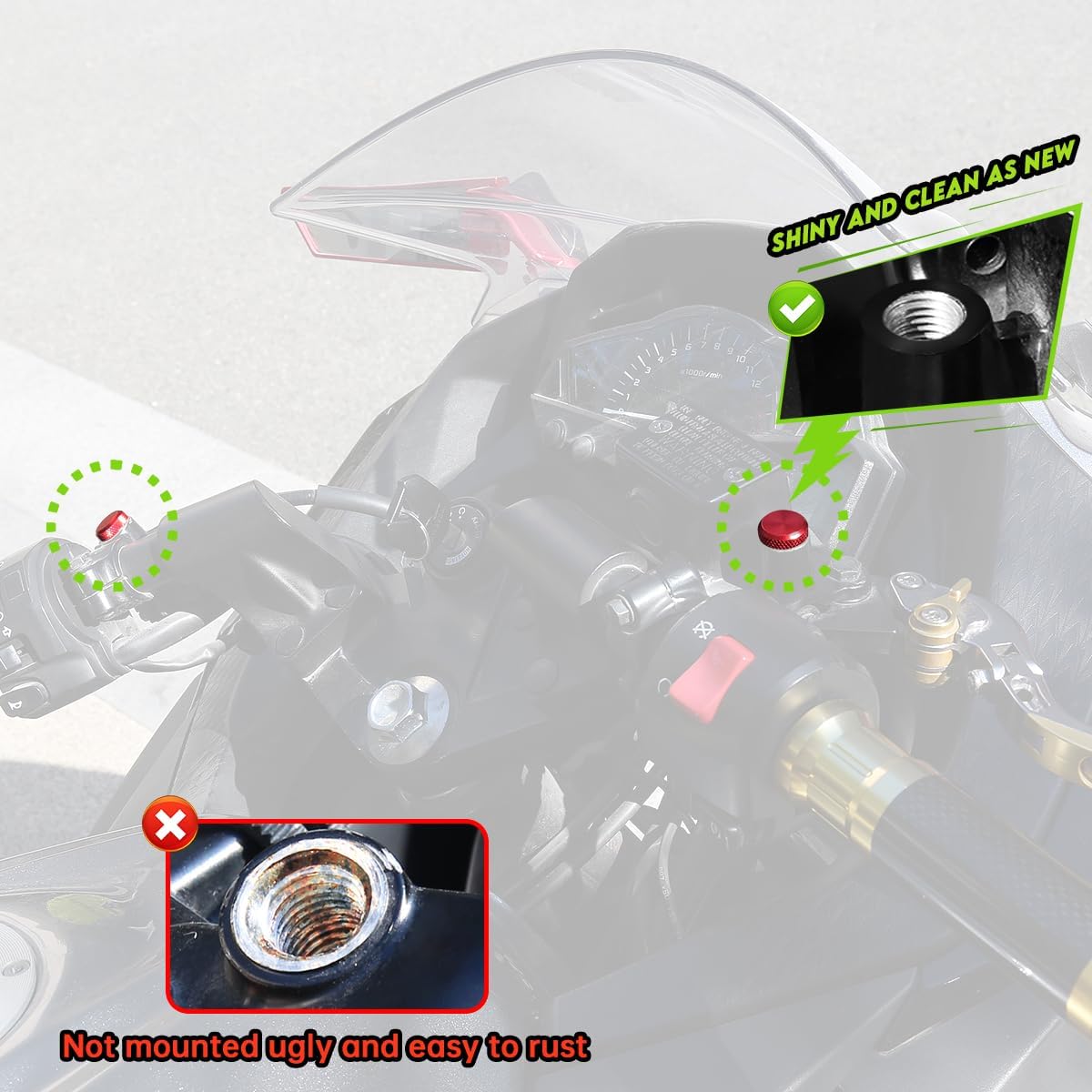 Motorcycle Mirror Hole Plug M10x1.25